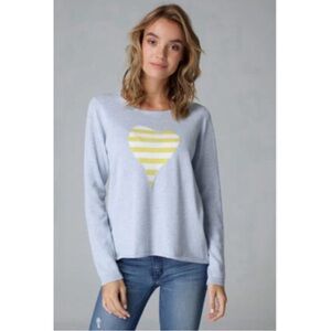Lisa Todd for Love striped hi low crewneck sweater blue medium